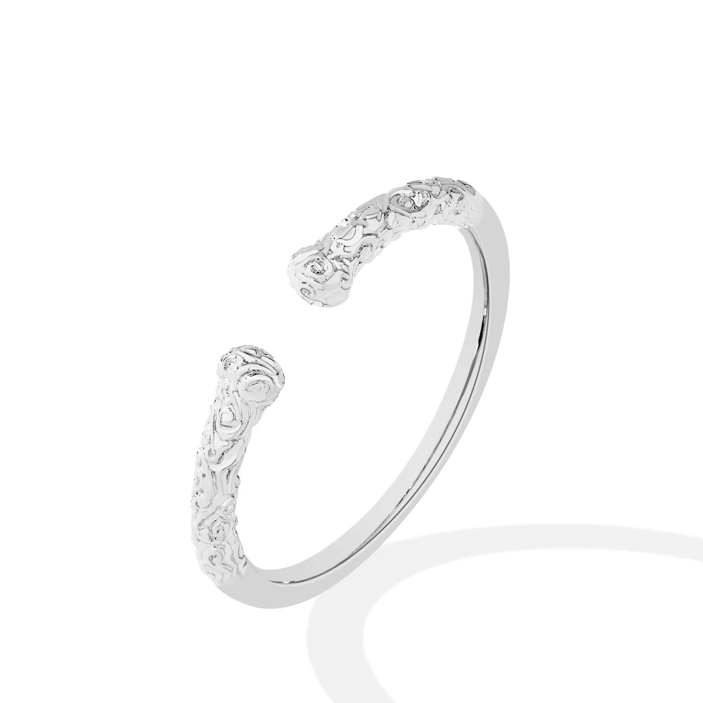 Engraved hoop ring gold plated over S925 sterling silver