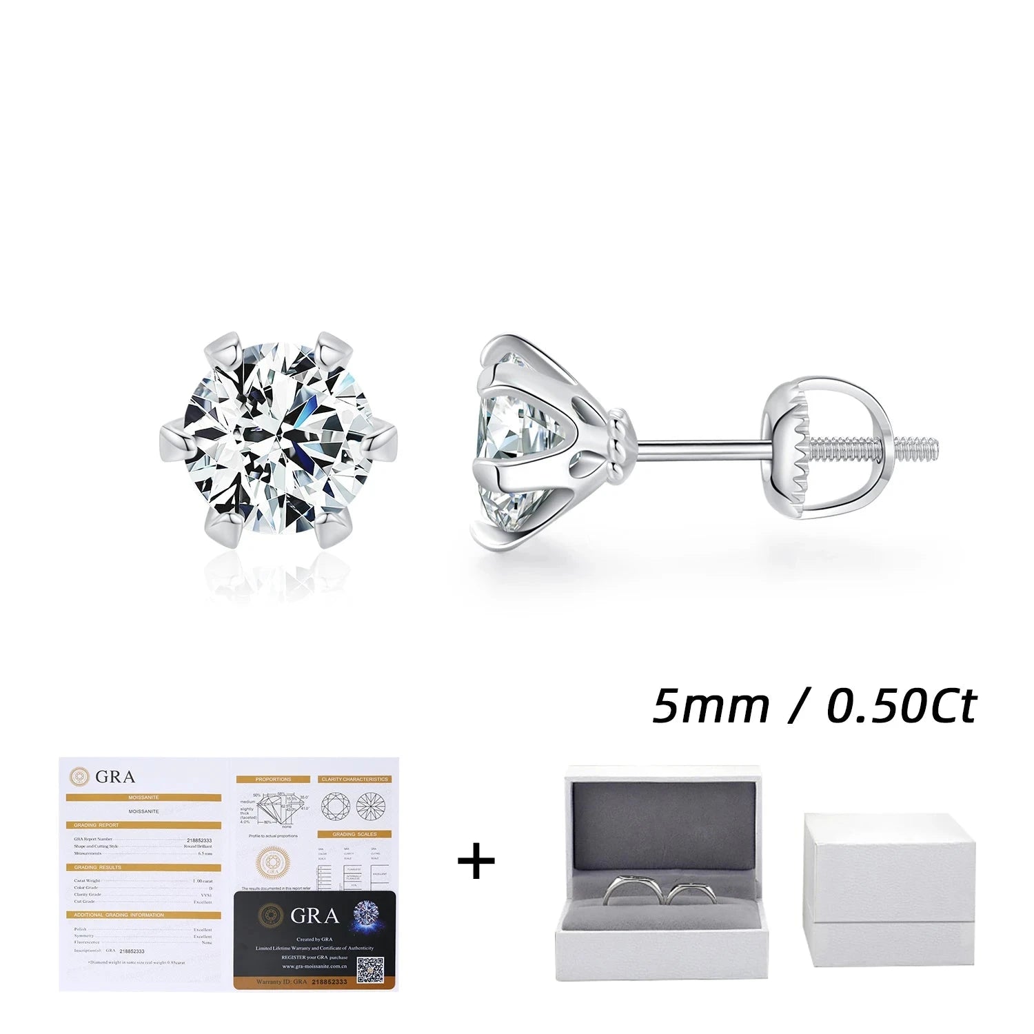 Classic stud earrings in silver with polished sterling silver finish