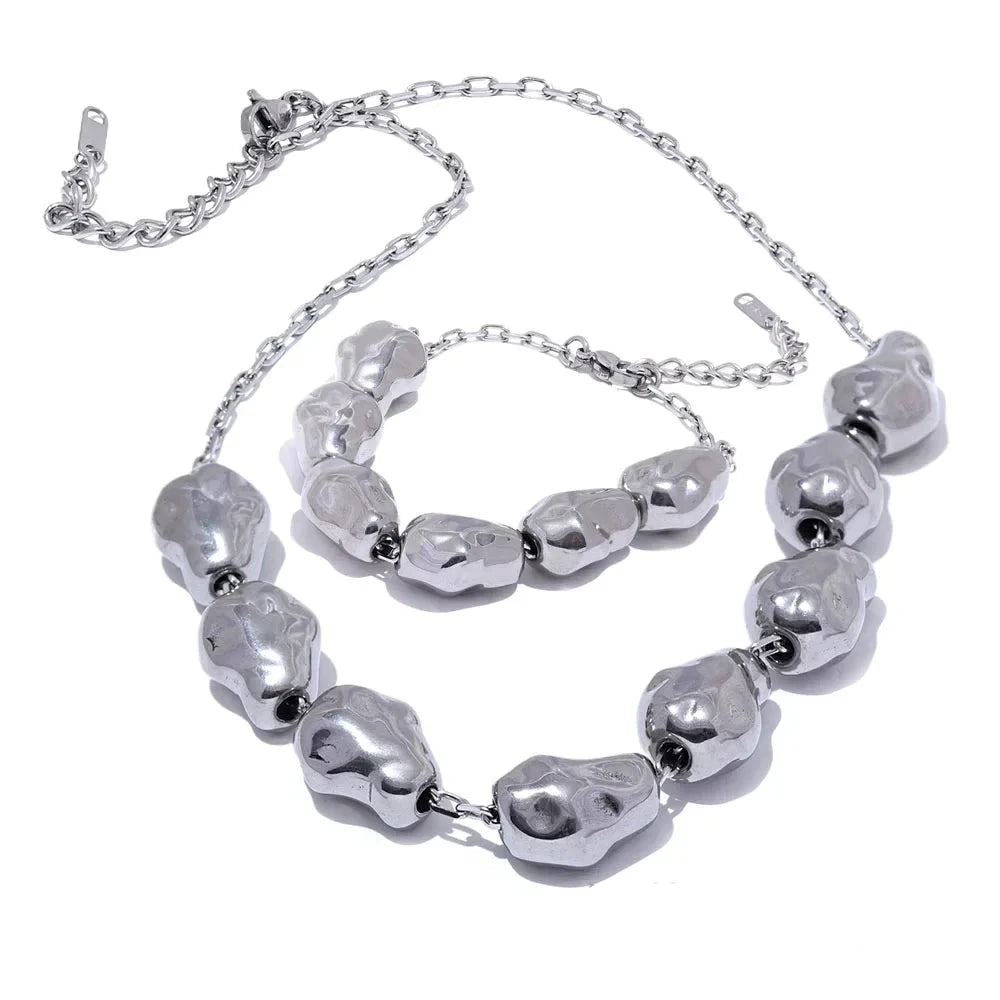 Flat lay of gold plated set perfect for gold jewellery looks