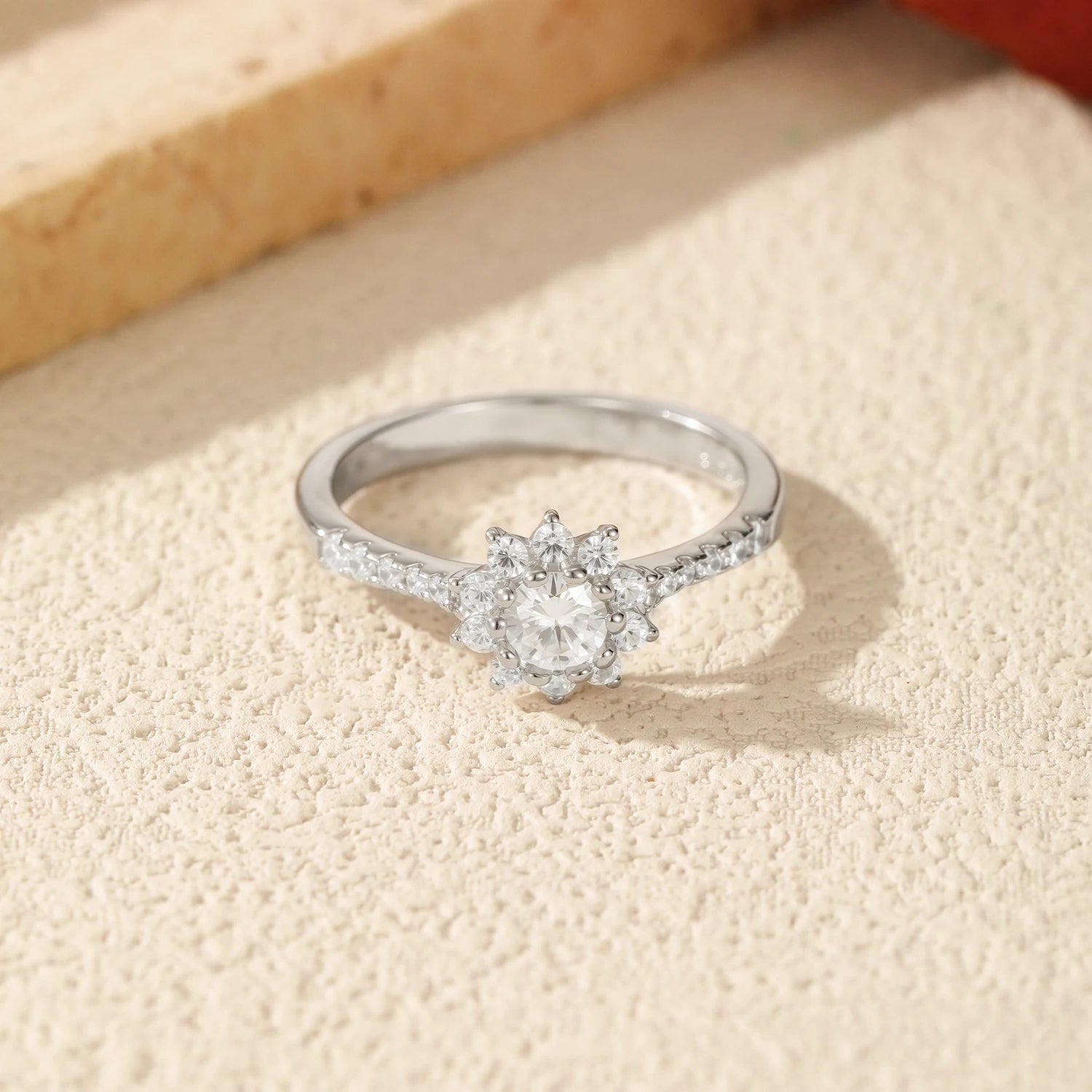 Women’s engagement rings with moissanite diamond style sparkle