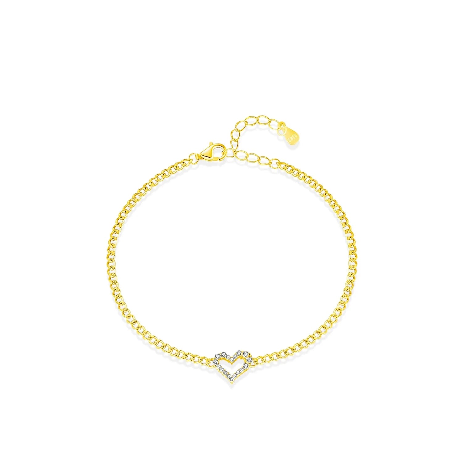 High clarity moissanite heart bracelet for gifting