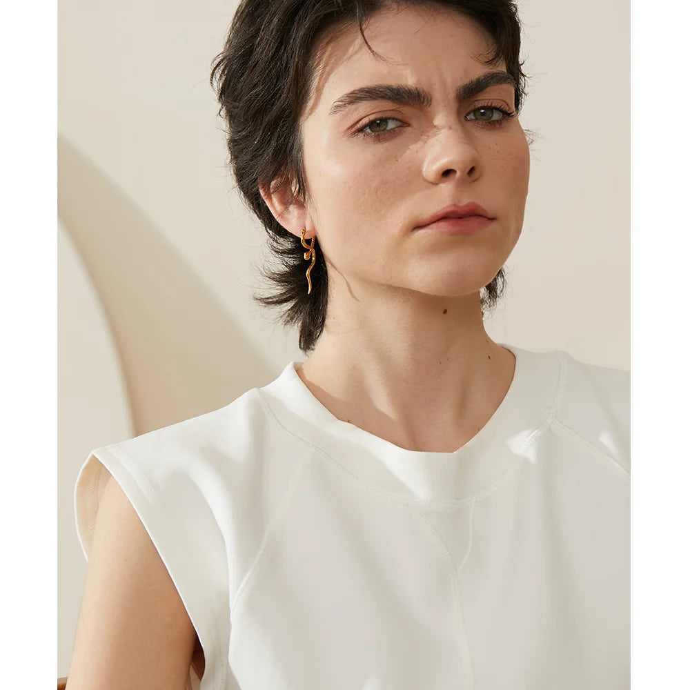 Earrings and gold stainless steel hoop earrings look