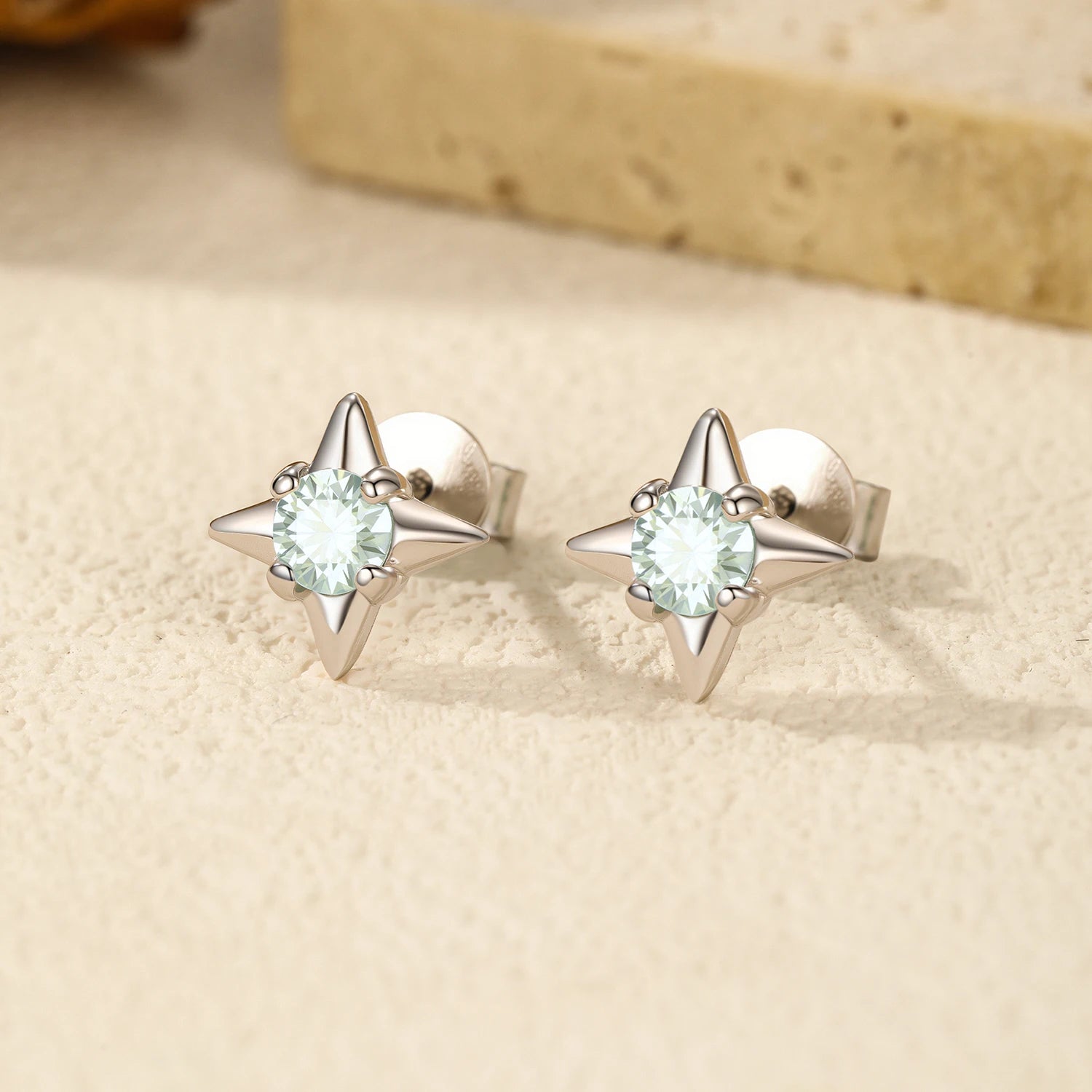 Sterling silver earrings featuring moissanite jewelry sparkle
