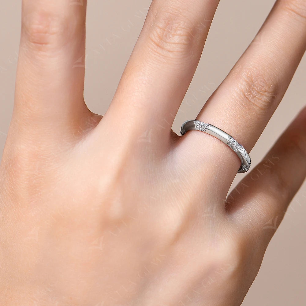 A wedding ring for wedding paired with a matching wedding band
