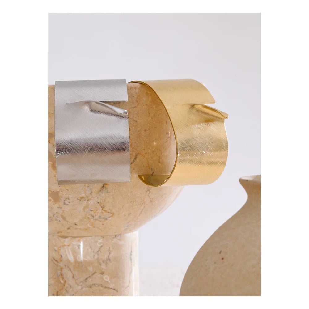 Wrist photo styling a bracelet cuff with bangle and bangle layers