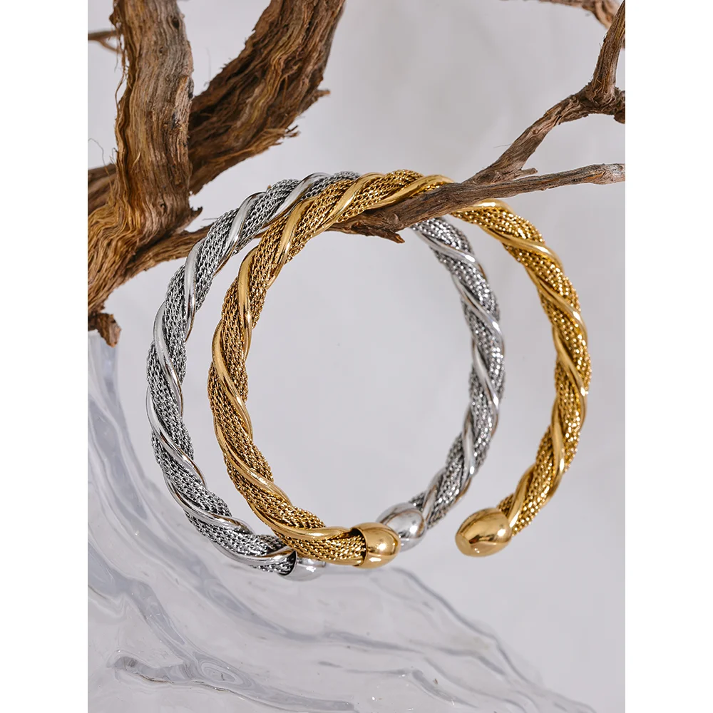 Bangle bracelet profile with cuff gold bracelets detail in jewelry stainless steel