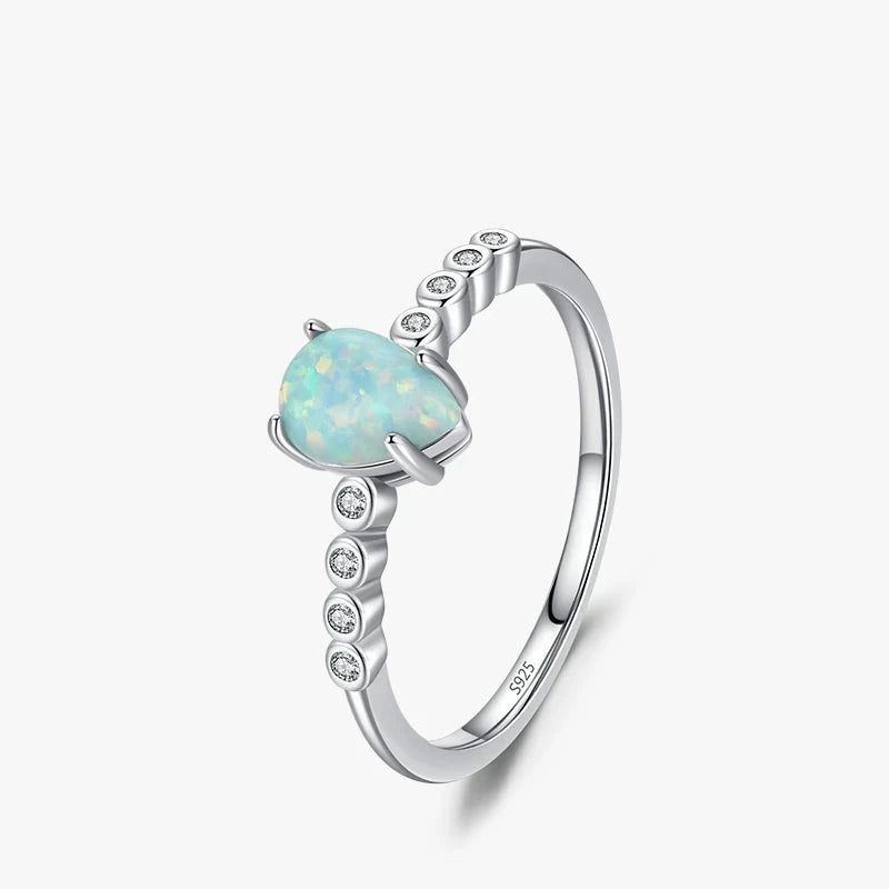 Opal stone silver ring crafted in 925 sterling silver with refined shine