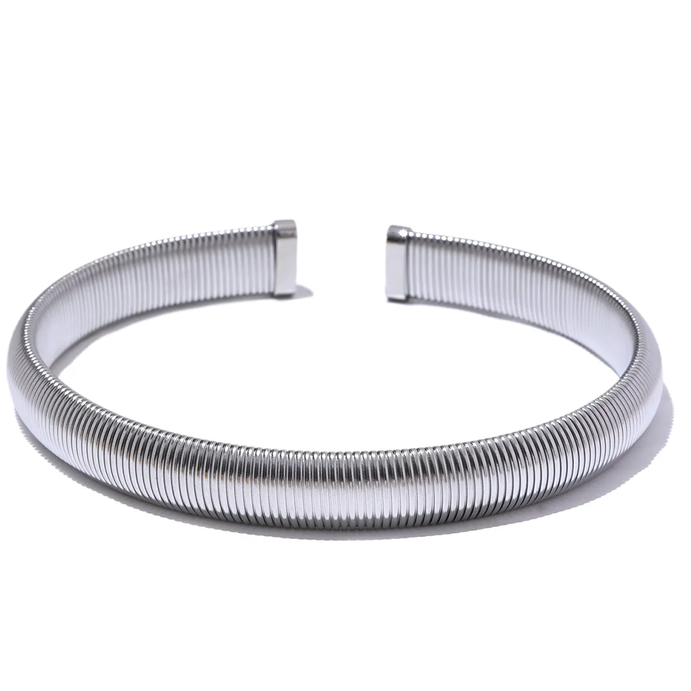 High quality elastic torque necklace thick width stainless steel