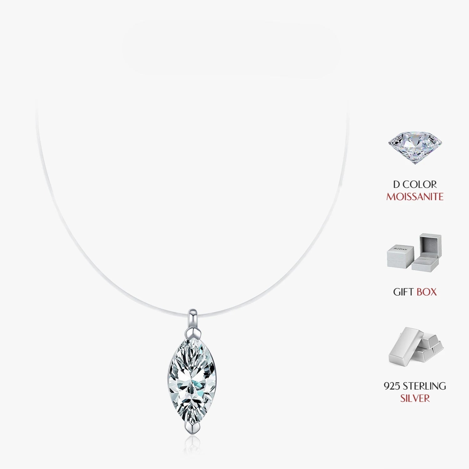 Classic pendant necklaces style with marquise diamond sparkle