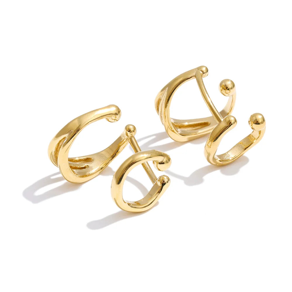 Fashionable stainless steel jewelry ear clip paired with outfit