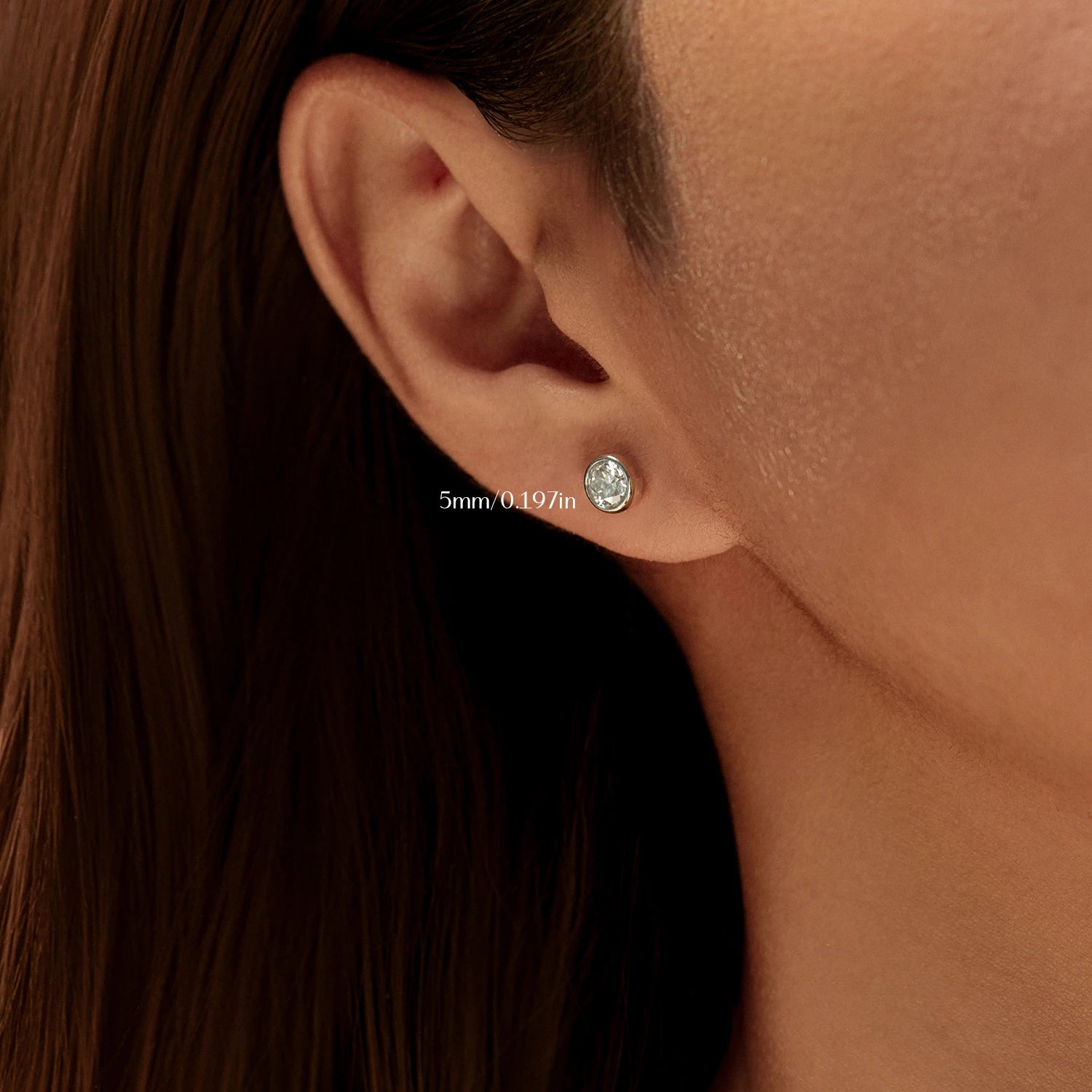 Elegant stud earrings for women featuring bezel moissanite stones