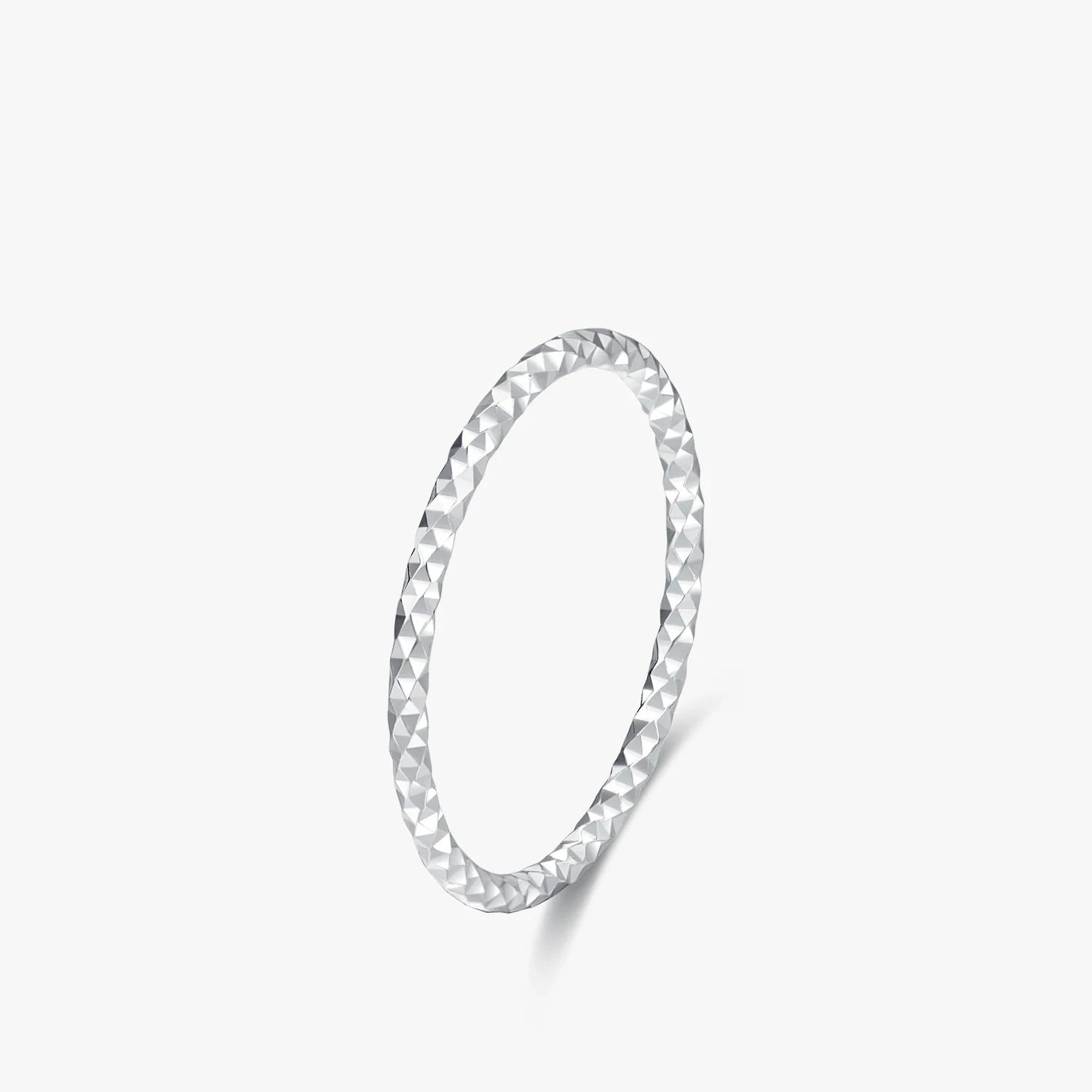Wavy sparkly stackable ring in 925 sterling silver