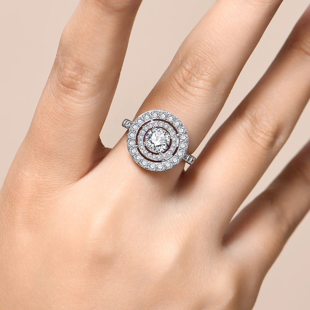 Rings with moissanite stack featuring a silver color moissanite ring