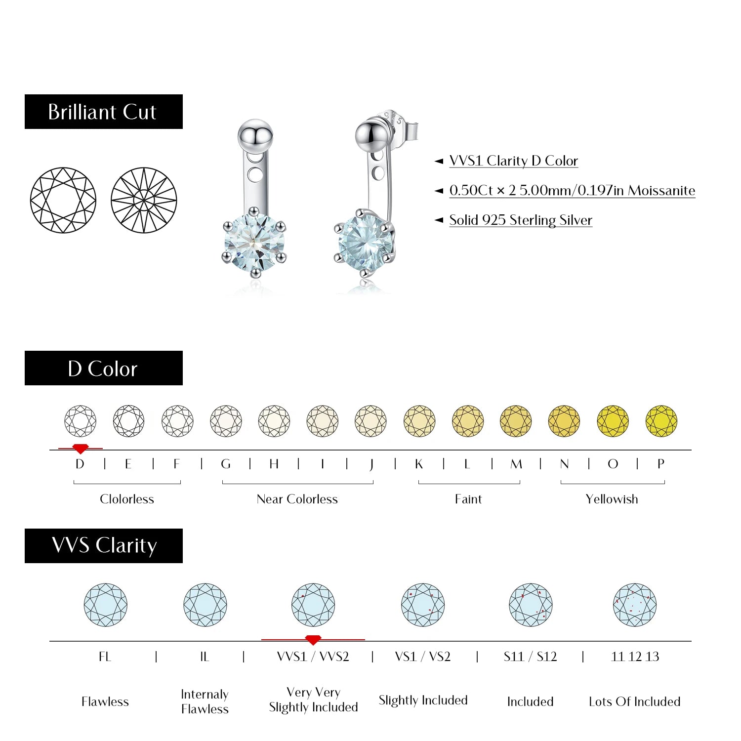 Elegant ear rings paired with sterling silver earrings for daily wear