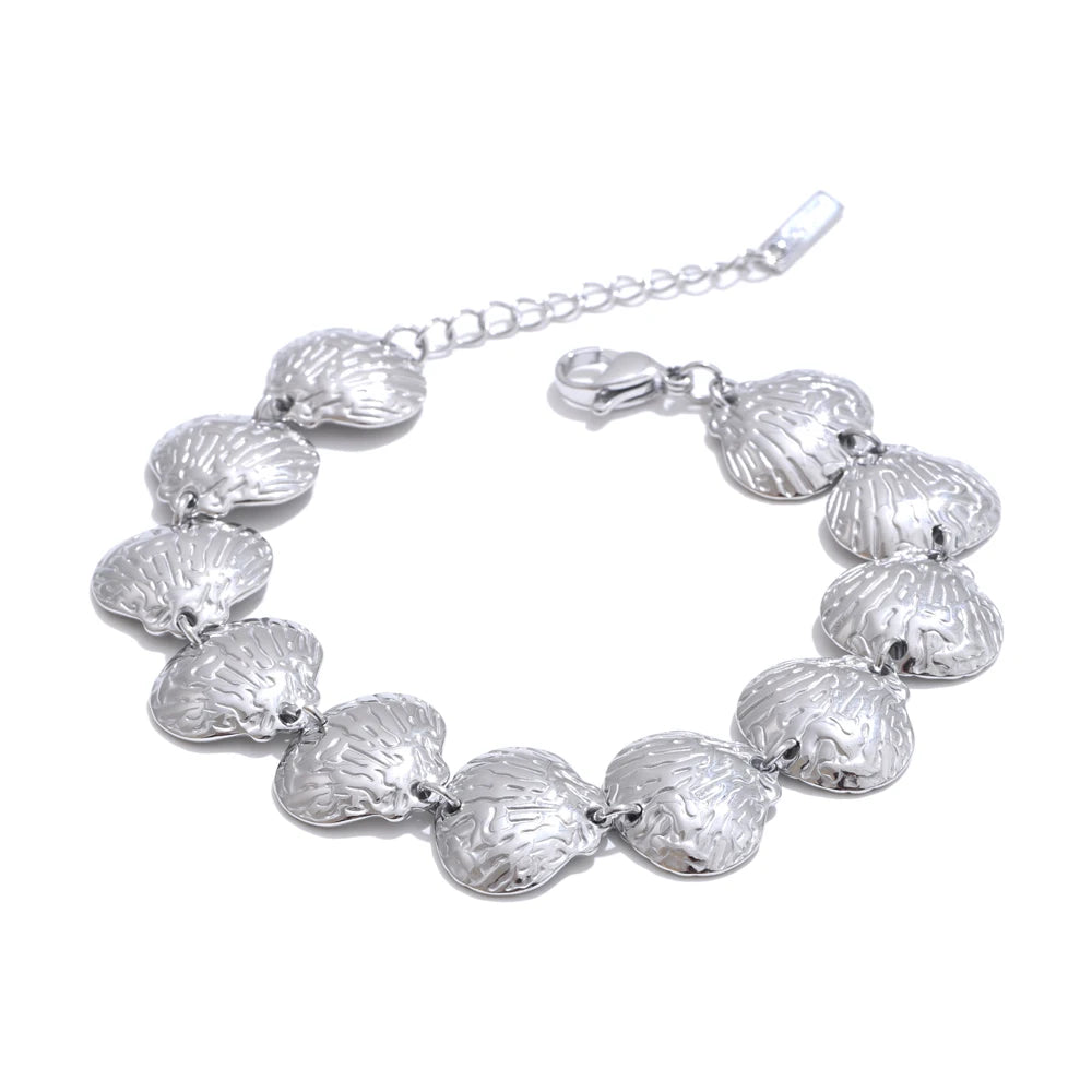 Elegant gold a chain necklace and bracelet set in polished finish