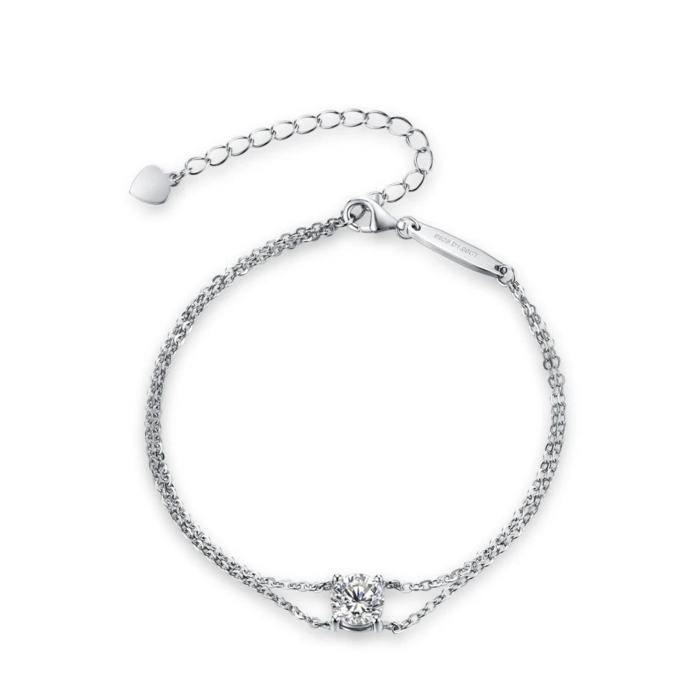 1.0 CT moissanite bracelet in 925 sterling silver shine