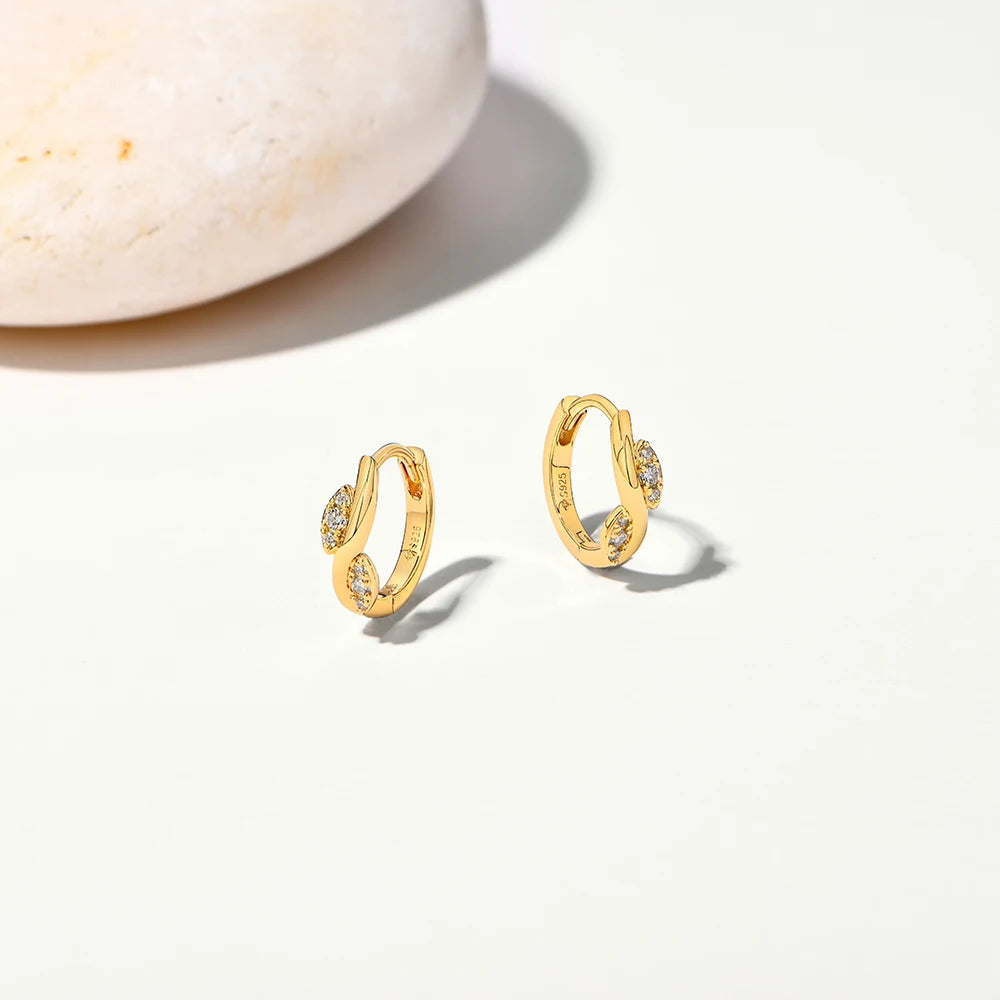 Classic moissanite pendant hoop earrings in gold plated silver