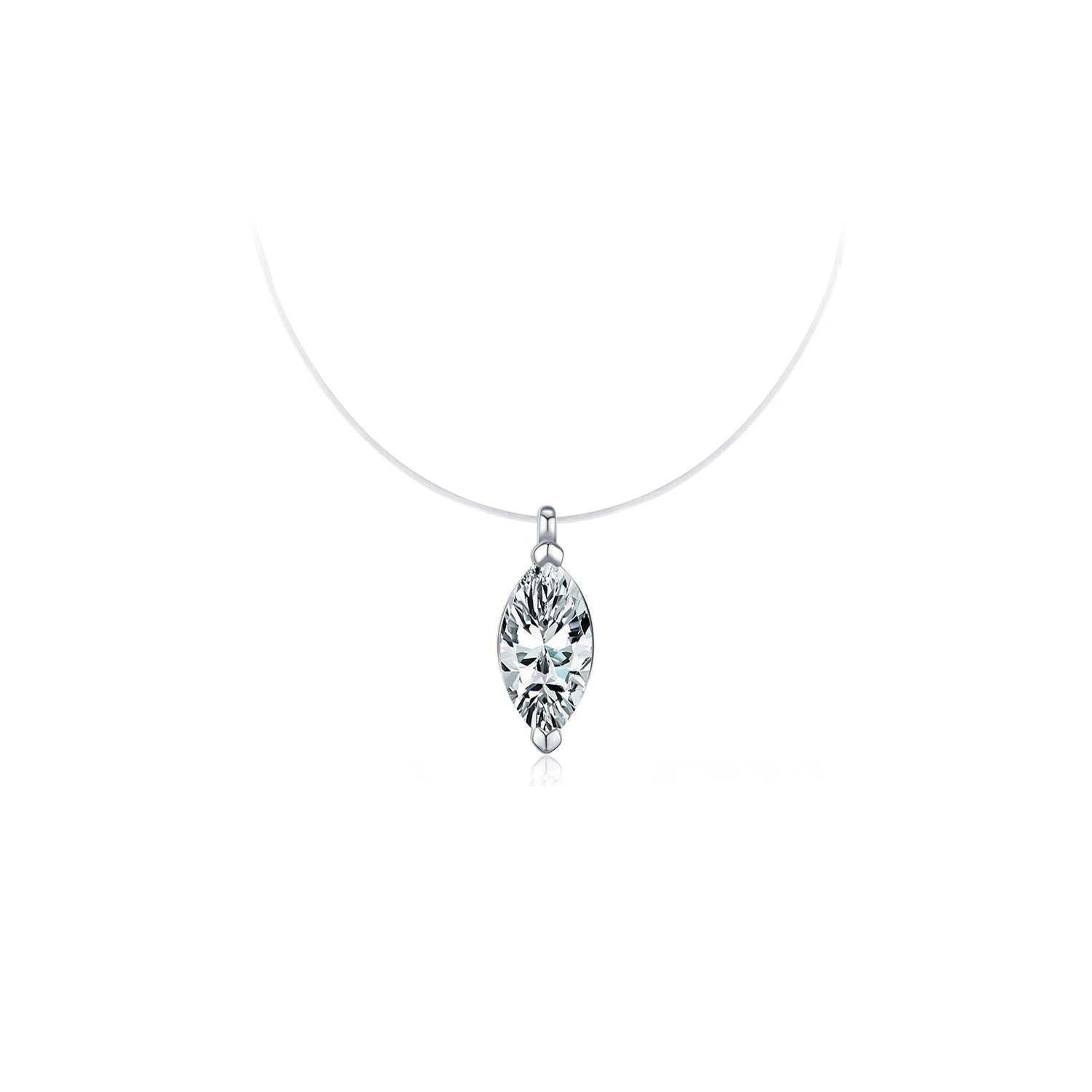 Marquise moissanite choker necklace in 925 sterling silver for women