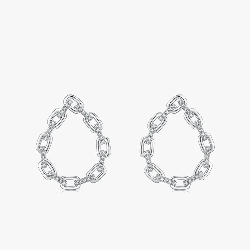 Big stud earrings in 925 sterling silver stackable style
