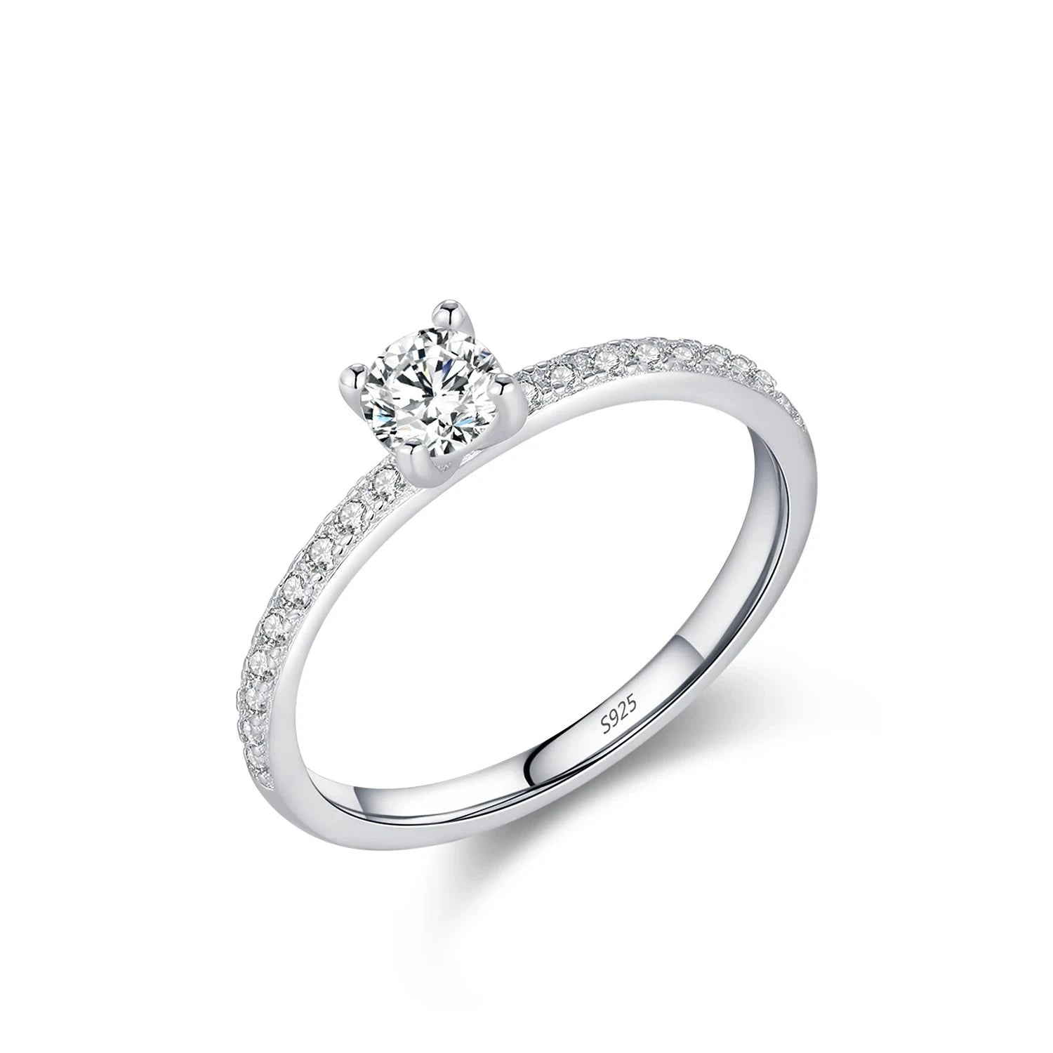Moissanite ring set in 925 sterling silver with elegant sparkle