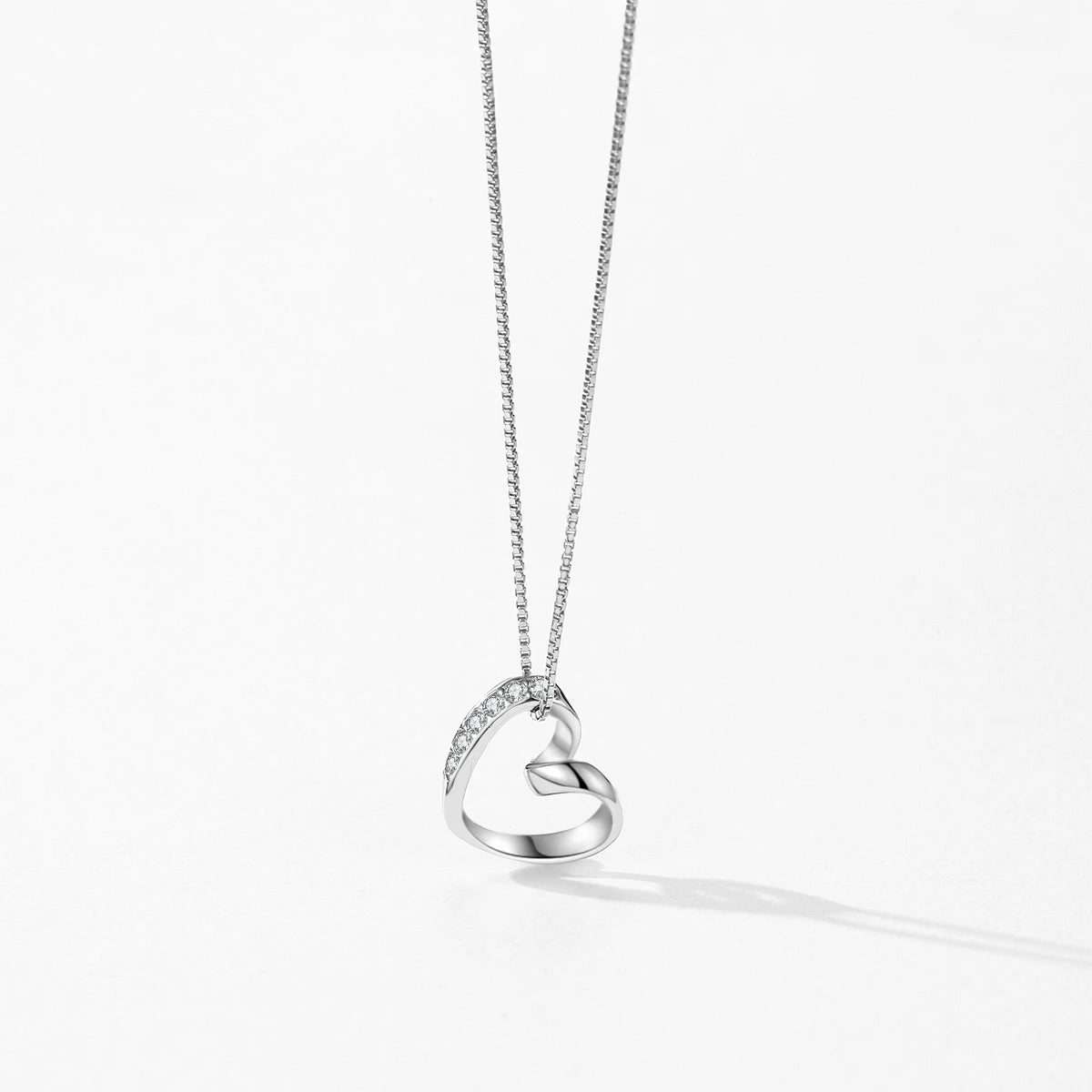 Sterling silver necklace heart necklace silver for elegant layers