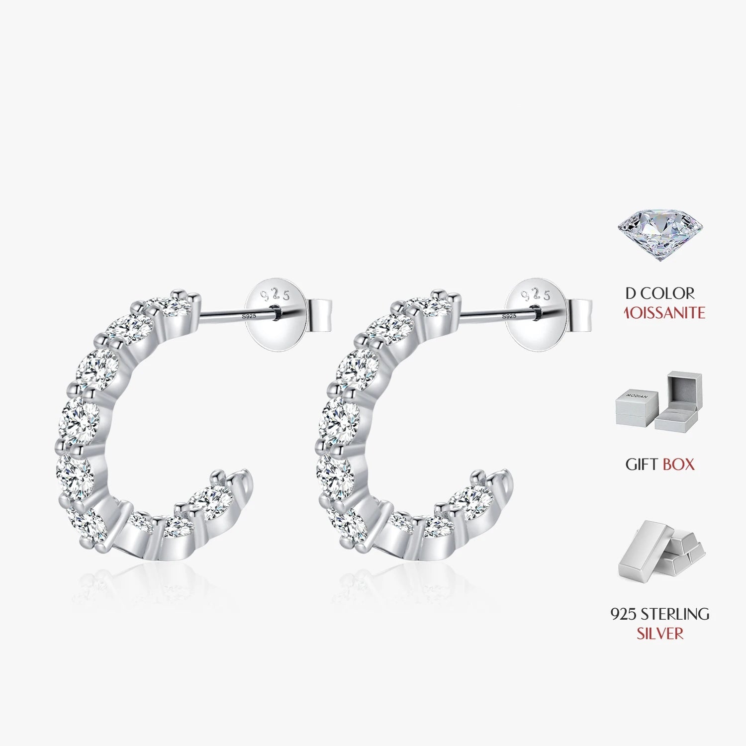 Silver hoop earrings highlighting sterling silver earrings polish with subtle shine