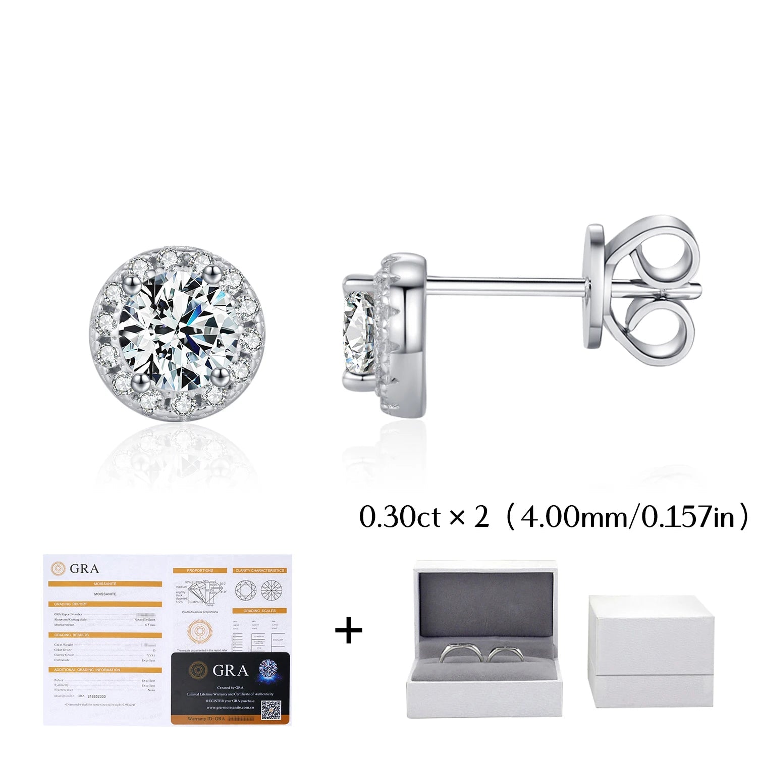 Jewelry tray with stud earrings beside heart earrings in sterling silver