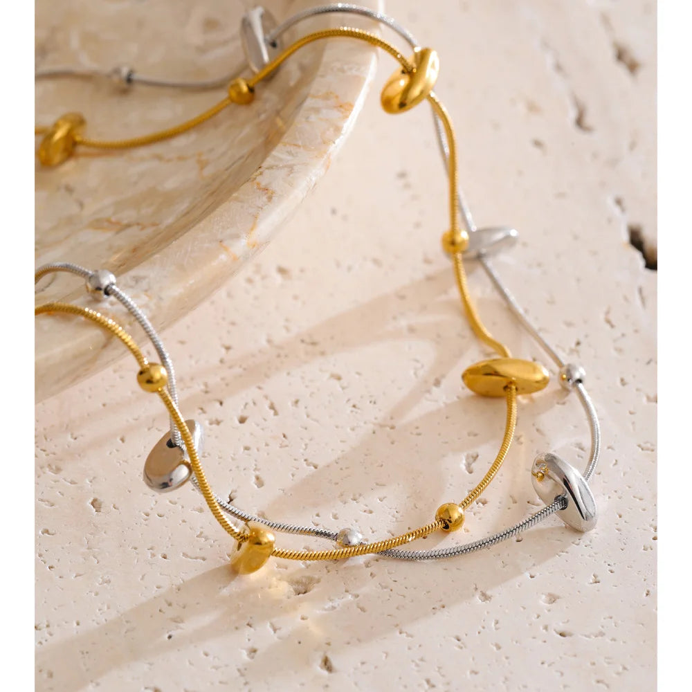 Sleek stainless steel jewelry chain with radiant gold finish