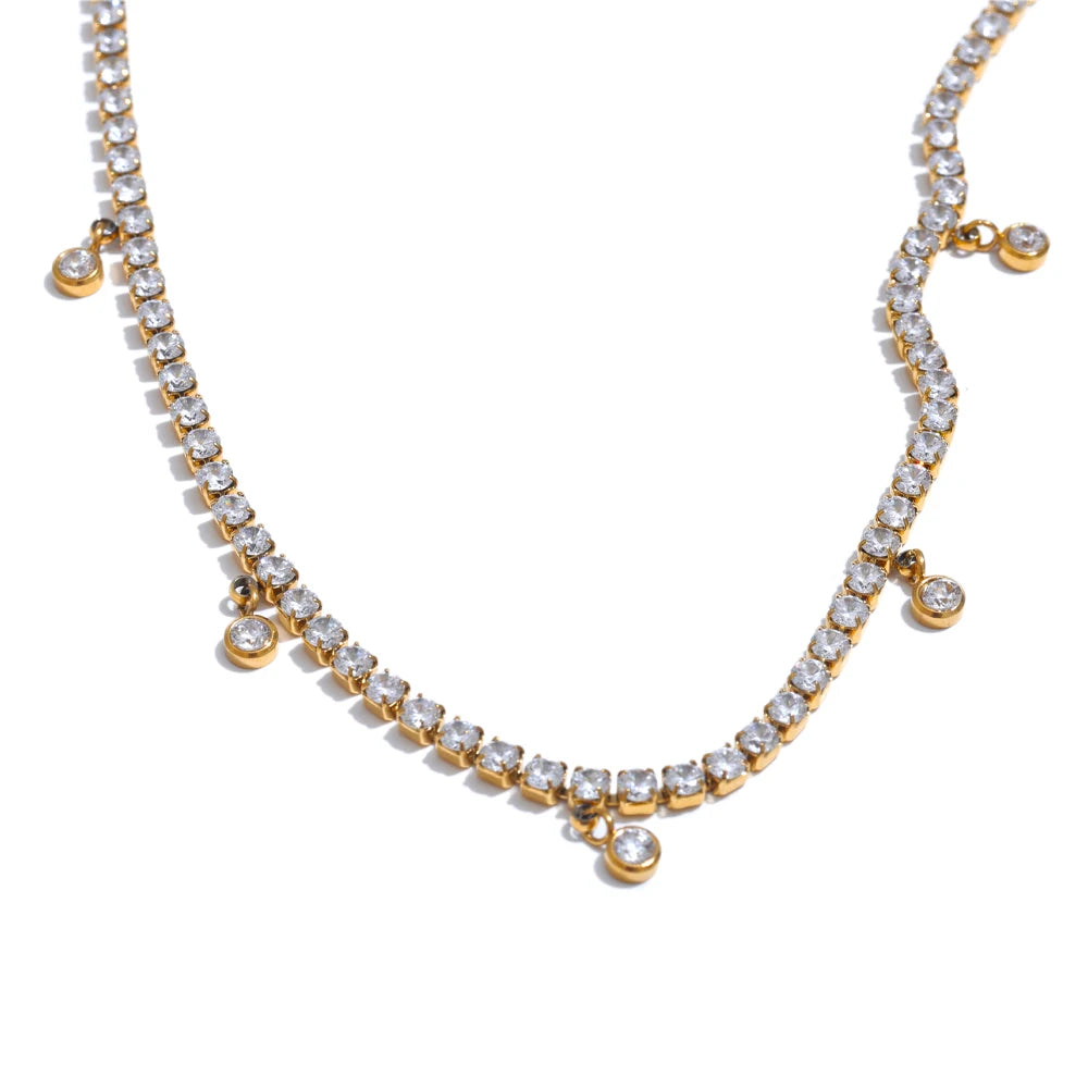 Necklace gold necklace sparkle with bracelet counterpart