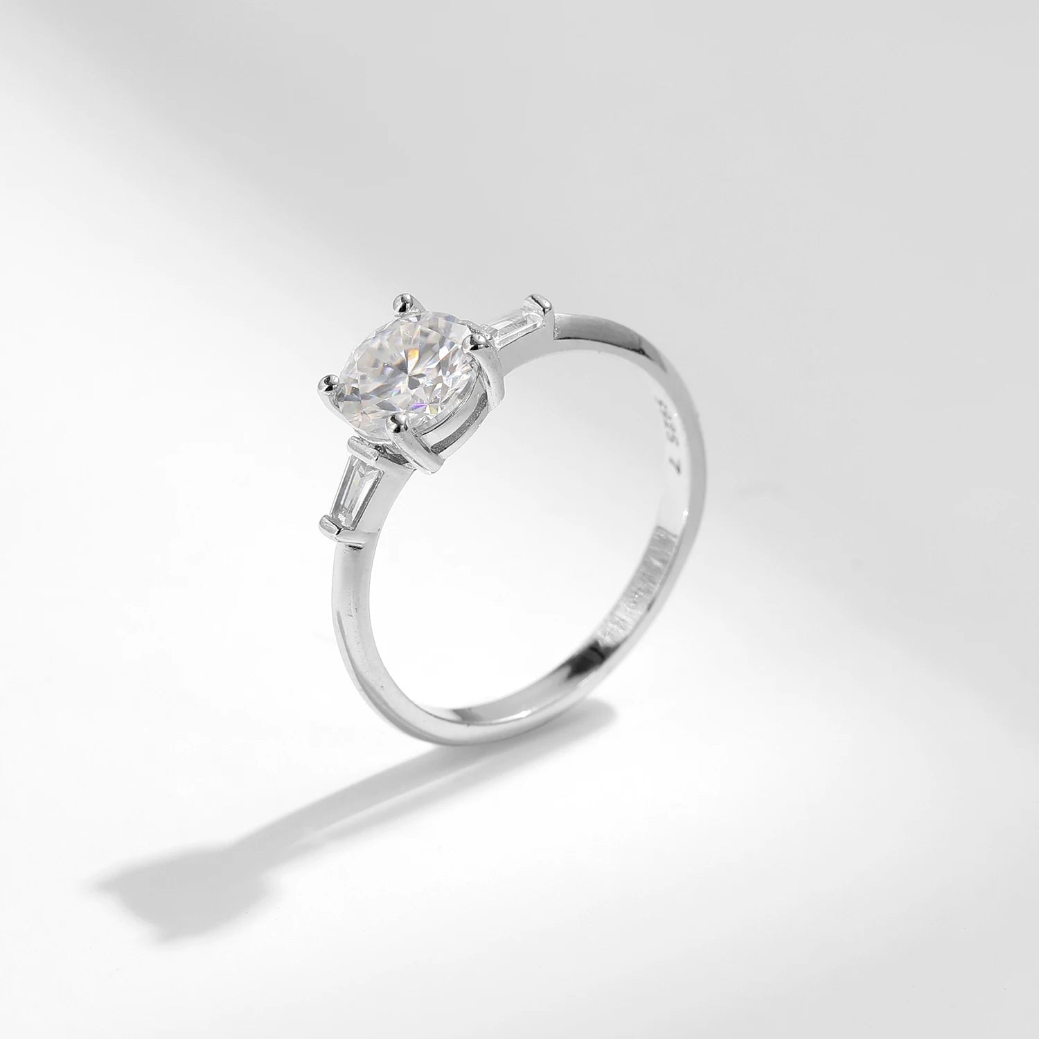 Sterling ring with moissanite diamond classic design