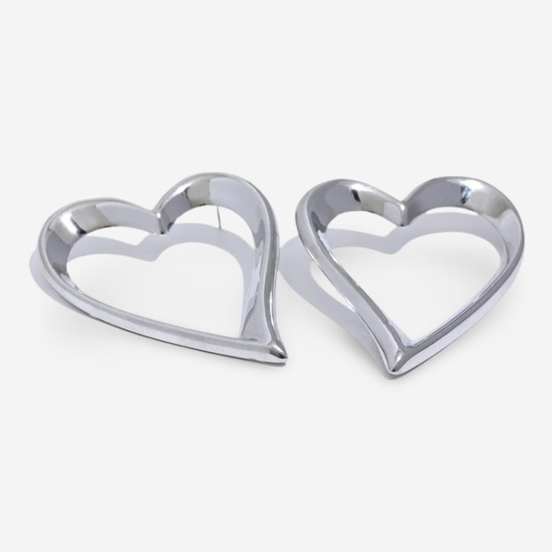 Big heart hollow stud earrings in gold plated 316L stainless steel