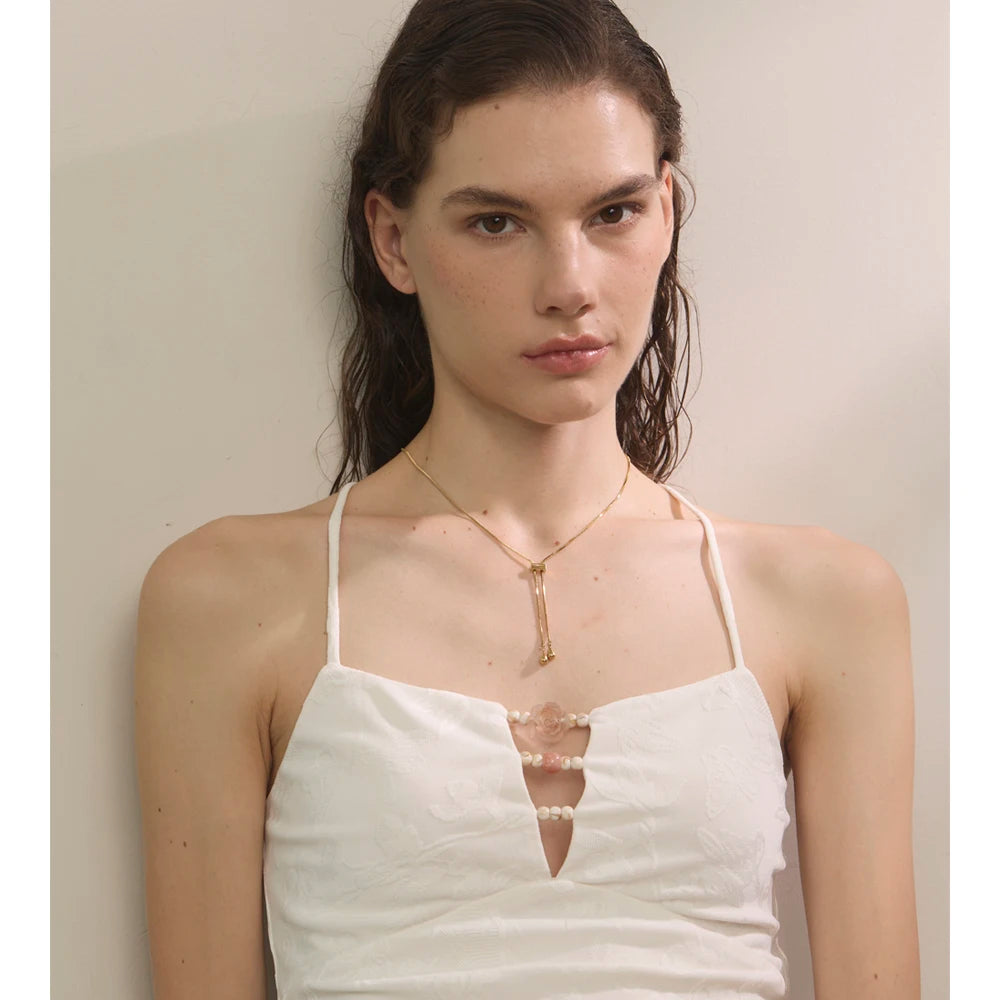 women’s gold plated long chain necklace 72 cm for layered styling