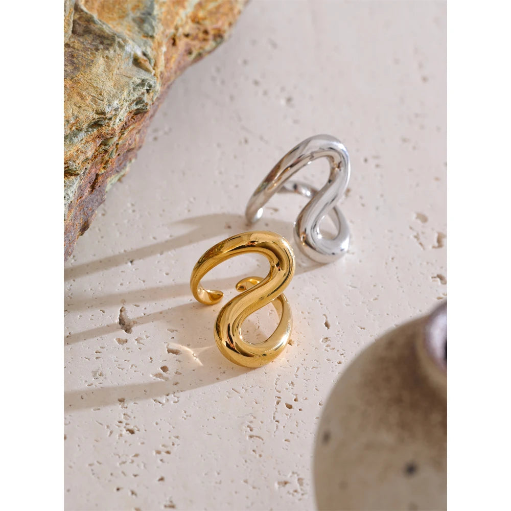 Elegant stainless steel jewelry band with adjustable ring size