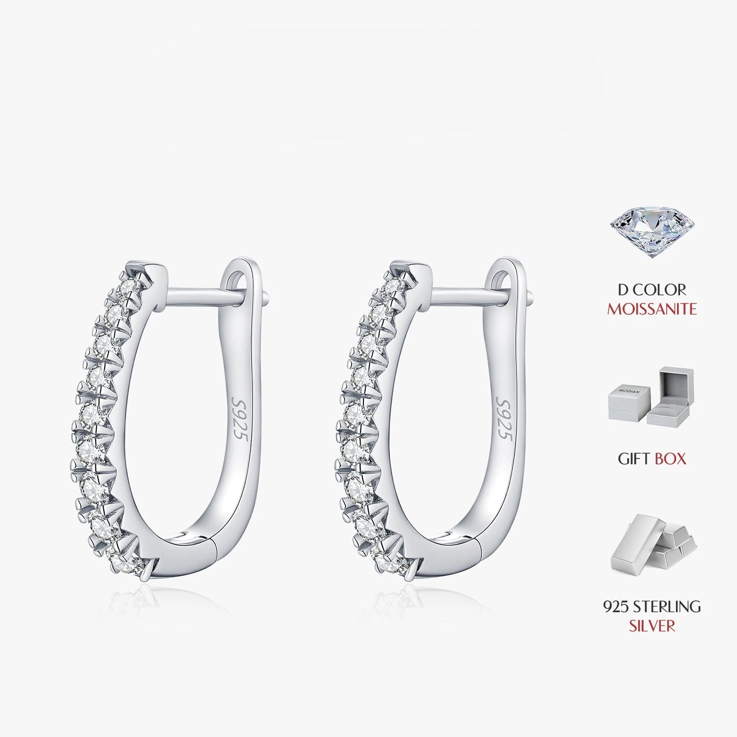 Sparkling diamond for earrings style moissanite hoops