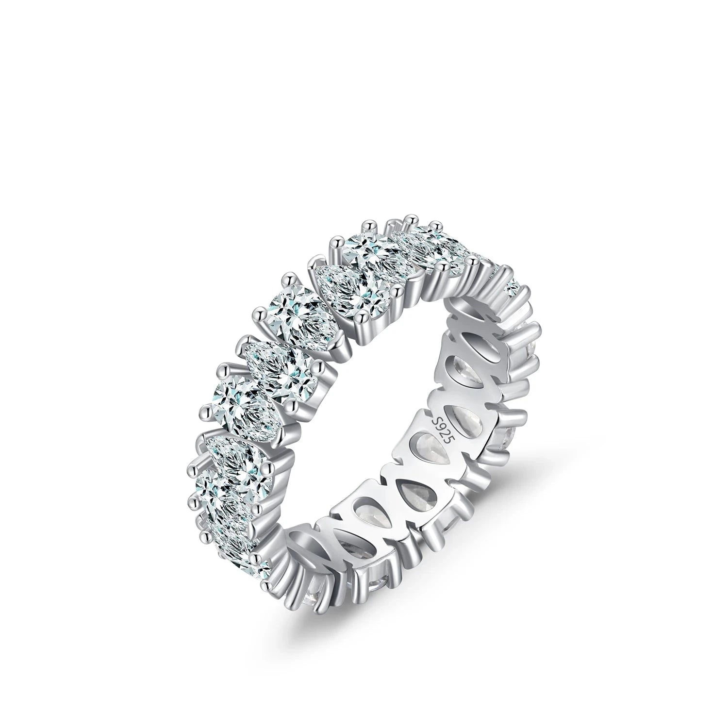 Zirconia eme rald cut wedding ring with ring size from ring guidance