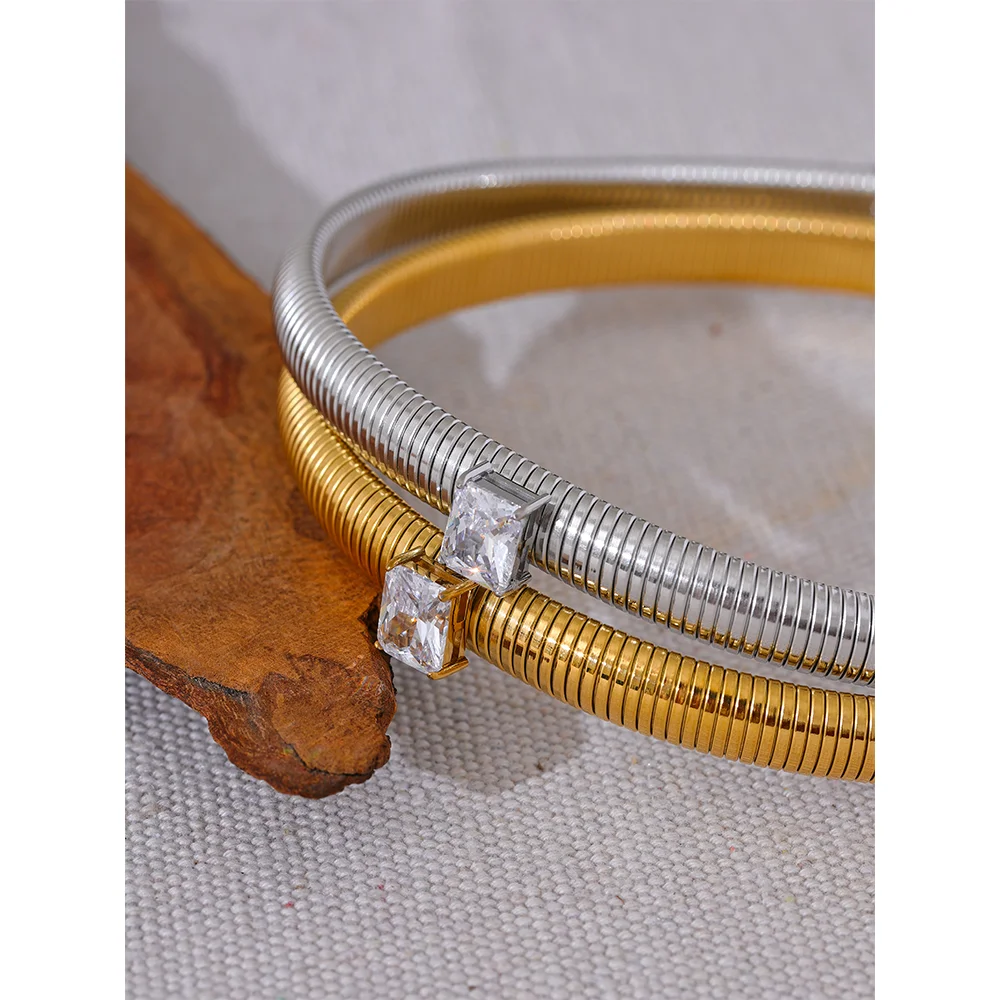 Designer gold jewelry elastic chain made of 316L steel