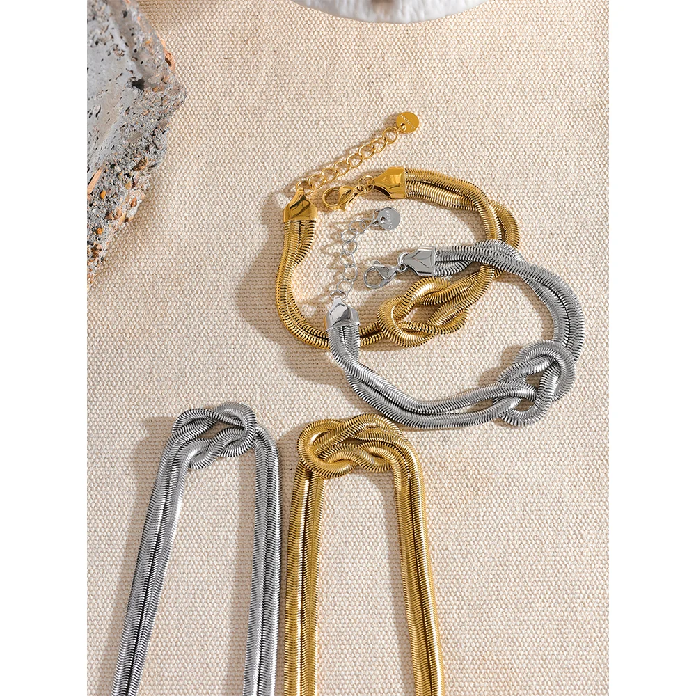 Stainless steel jewelry gold chain set for everyday wear