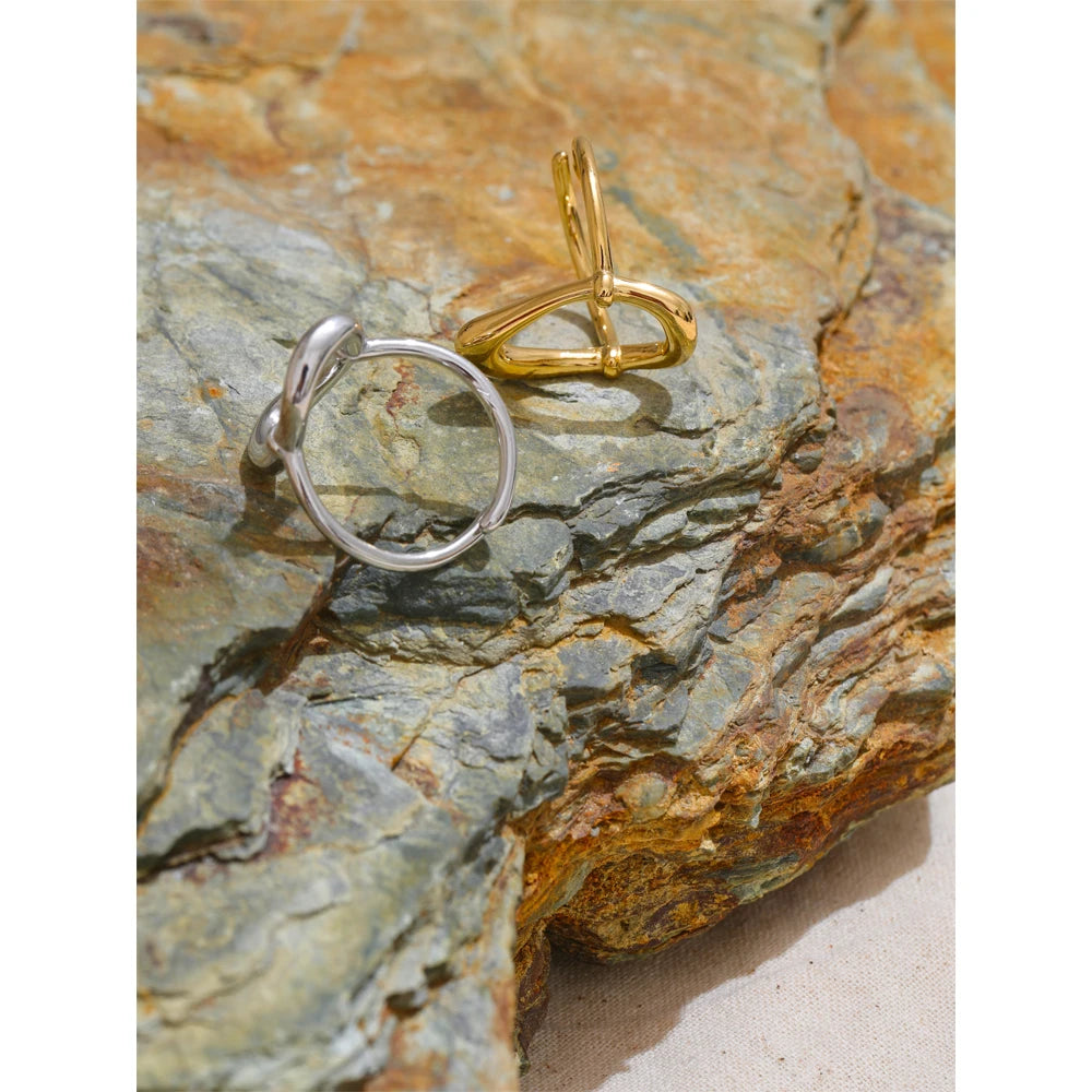 Waterproof minimalist ring stainless steel oval shape