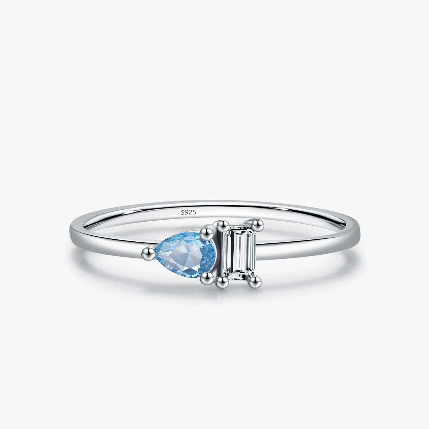 Classic CZ ring as a sterling silver ring with cocktail ring shine