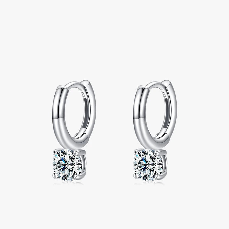 Hoop earrings in 925 sterling silver studded with zirconia