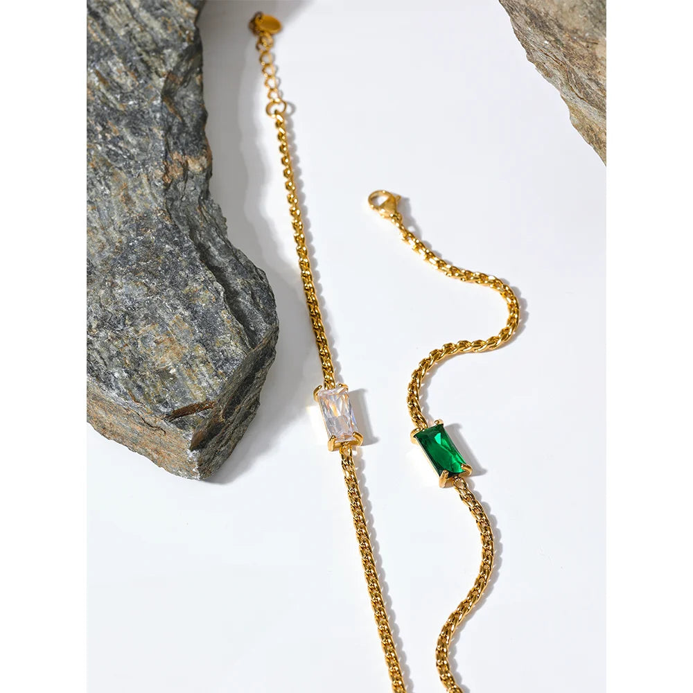 Wrist shot of a gold plated bracelet for gold jewelry stacking