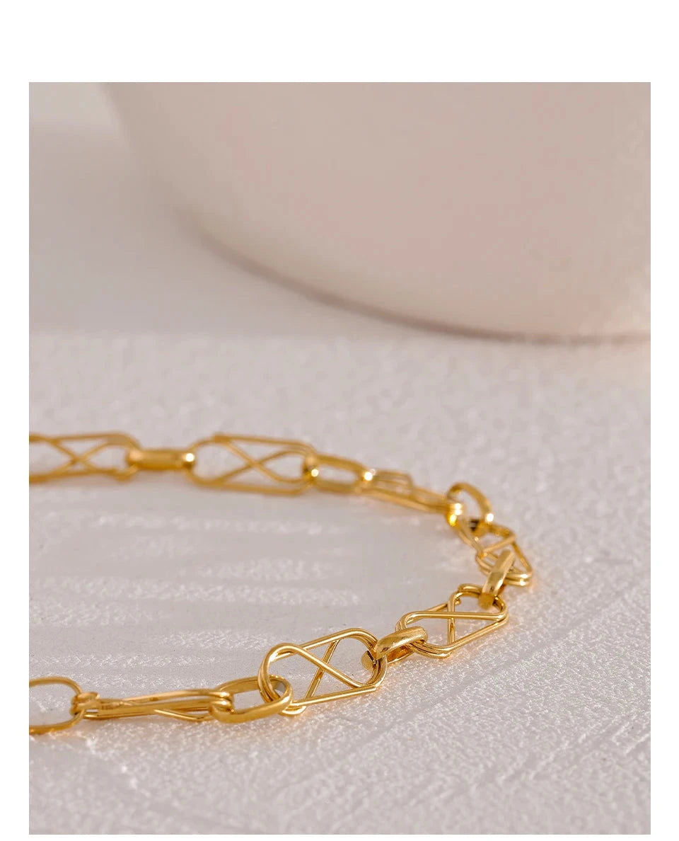 Gold chain gold bracelet charms with subtle chain with gold detail