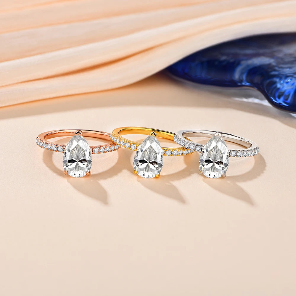Moissanite jewelry rings design crafted as a sterling ring