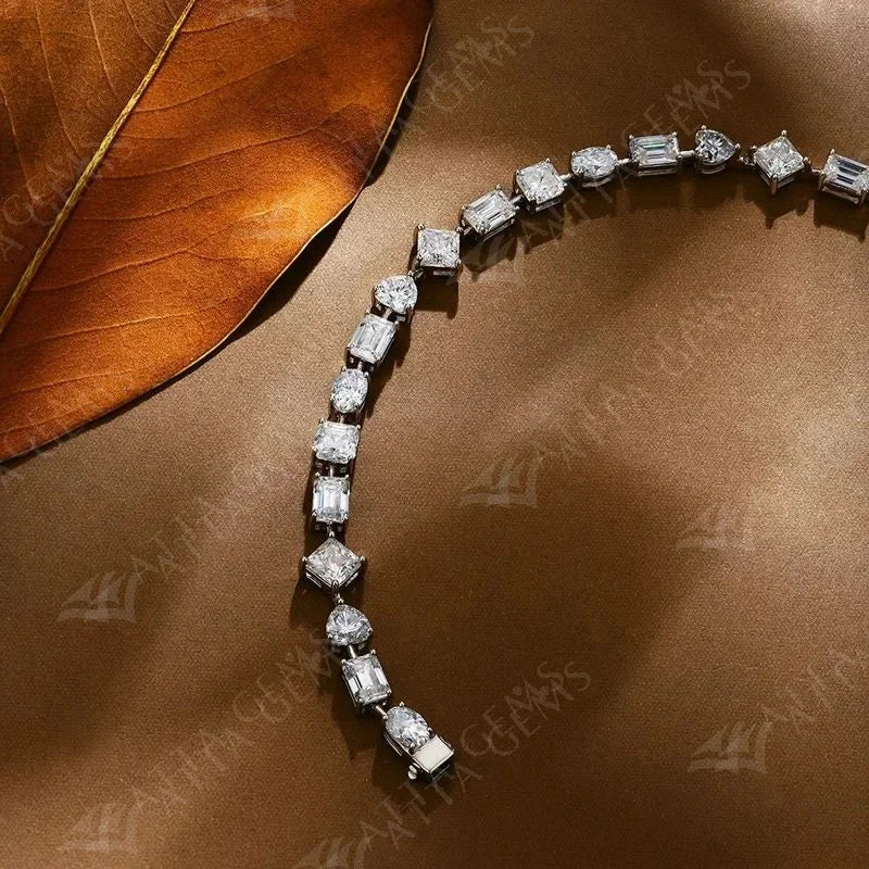 Full D-Color Moissanite Bracelet in 925 Sterling Silver