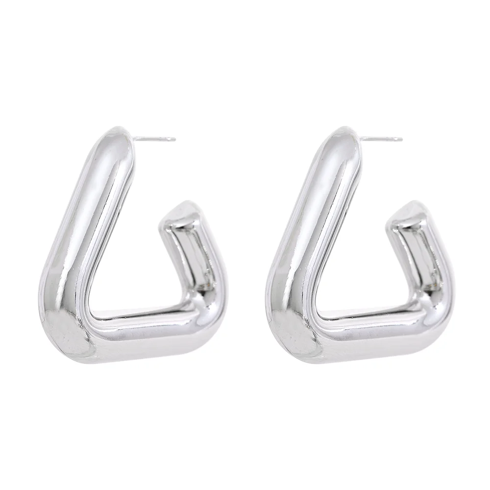 Bold geometric hoop earrings in durable stainless steel