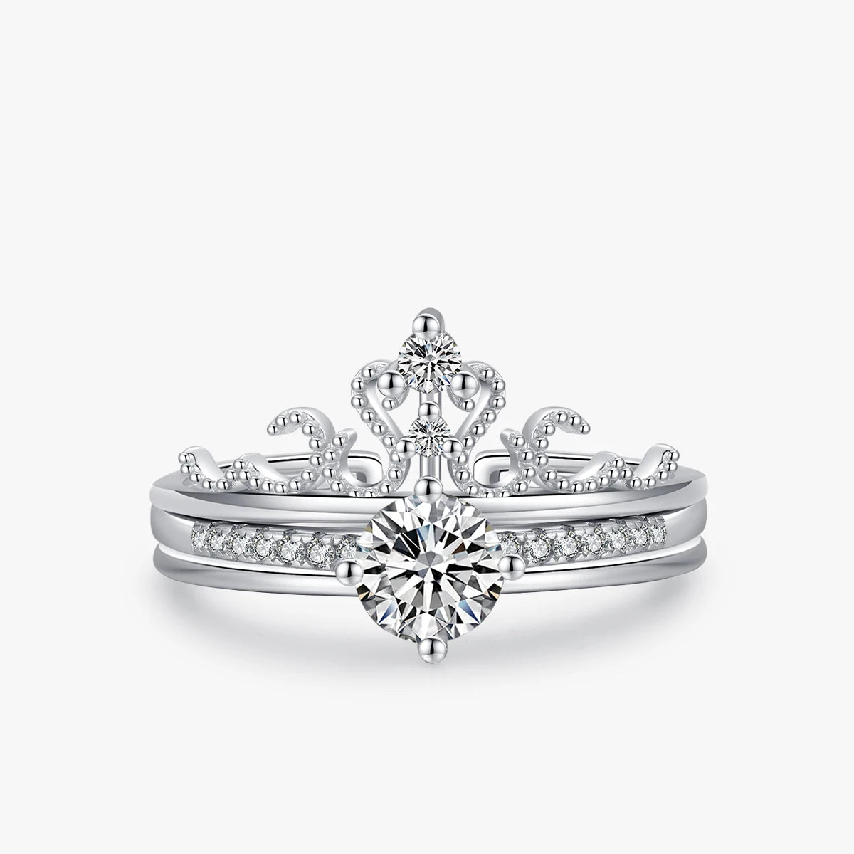 Bridal ring set in 925 sterling silver with cz sparkle for ring weddings