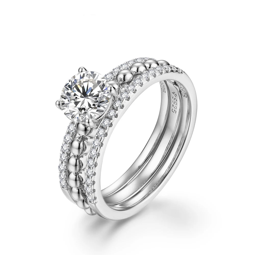 1CT moissanite ring shown as an elegant engagement ring with moissanite