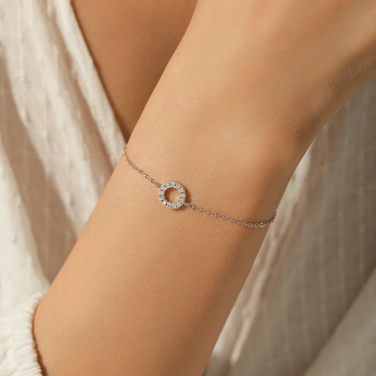 925 silver bracelet with moissanite chain sparkle for women