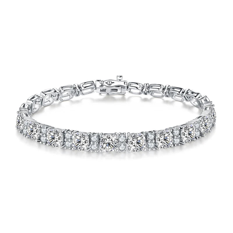 6.0 mm moissanite tennis bracelet sterling silver sparkle band