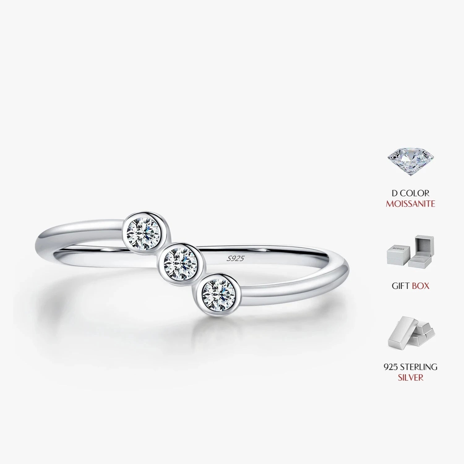 Sterling silver ring showing ring size from ring fit